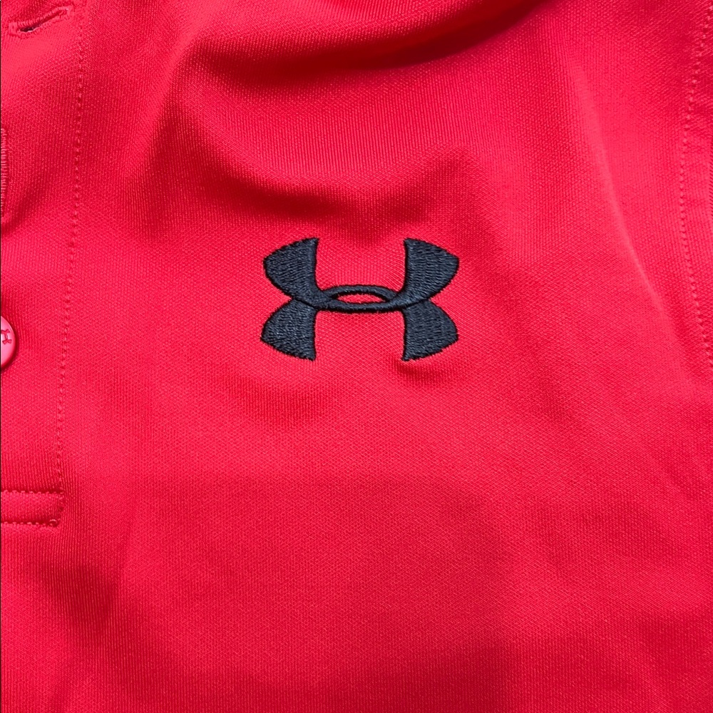 Under Armour Kids Polo Trio - Bold Red, Charcoal Gray, Light Green - Picture 6 of 7